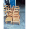 LOT DE 6 CHAISES BOIS PAILLE