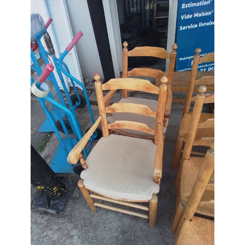 FAUTEUIL BOIS PAILLE 