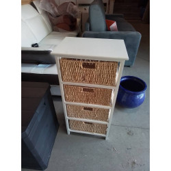 MEUBLE BLANC ROTIN