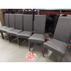 LOT DE 6 CHAISES PVC GRISE