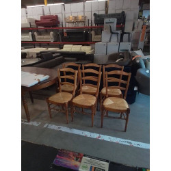 LOT 6 CHAISES BOIS
