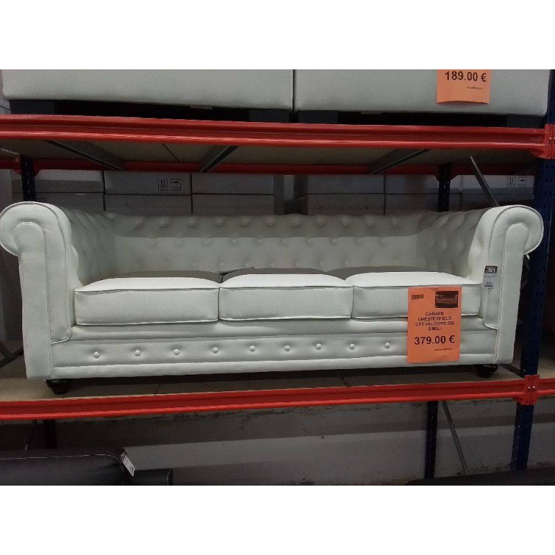 CANAPE CHESTERFIELD CP3 TISSU OU PVC