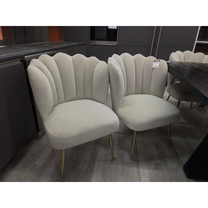 CHAISE RUTY LA PAIRE VELOURS/ACIER DORE