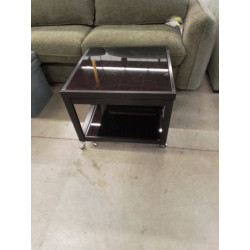 TABLE BASSE FER VERRE DOUBLE
