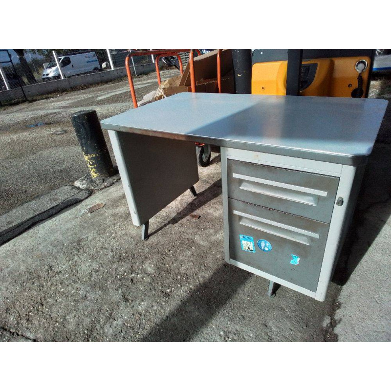 BUREAU METAL 1 CAISSON 2 TRS VINTAGE 
