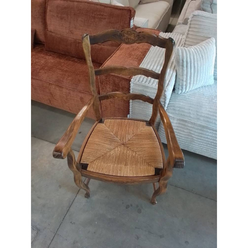FAUTEUIL BOIS PAILLE EN L’ETAT 