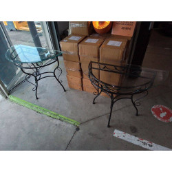 CONSOLE DEMI LUNE VERRE