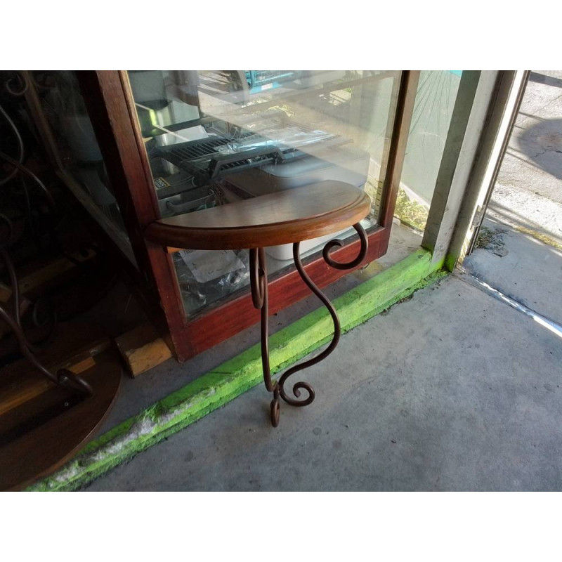 CONSOLE MURALE DEMI LUNE FER FORGE