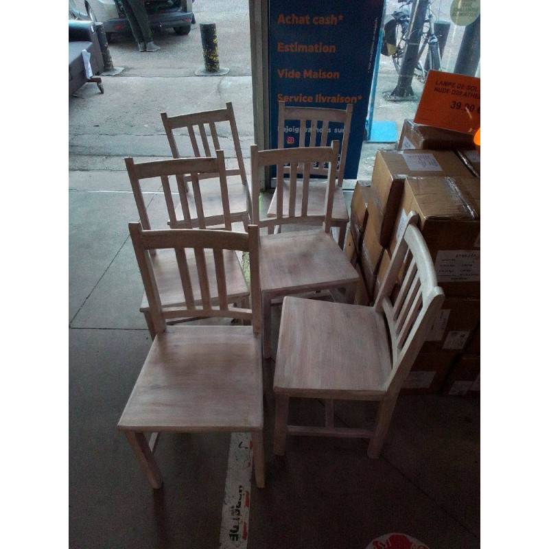 LOT DE 4 CHAISES BOIS 