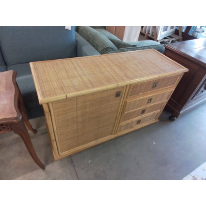 COMMODE 4 TIROIRS 1 PORTE ROTIN 