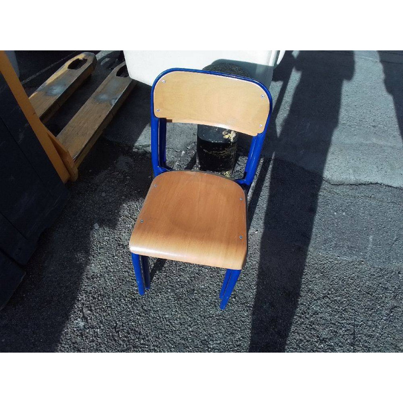 CHAISE ECOLIER BLEU BOIS