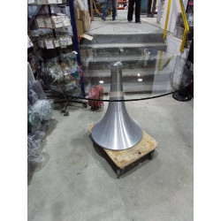 TABLE VERRE PIED TULIPE