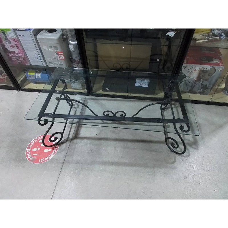 TABLE BASSE FER VERRE 