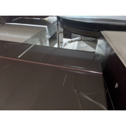 MEUBLE TV 2 TIROIRS 1 NICHE EN L’ETAT GRIS VERRE DESSUS ABÎMÉ 