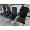 LOT DE 4 CHAISES SIMILI LAQUE 