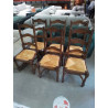 LOT 6 CHAISES BOIS PAILLE 