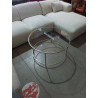 TABLE BASSE RONDE VERRE DORÉE 