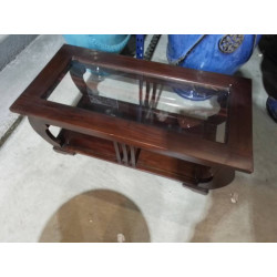 TABLE BASSE BOIS VERRE 