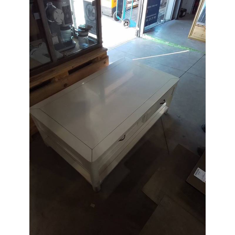 TABLE BASSE BLC 2 TIROIRS 