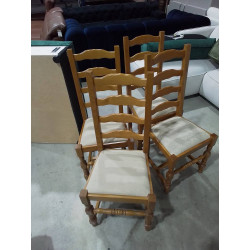 CHAISE BOIS TISSU LES 4 