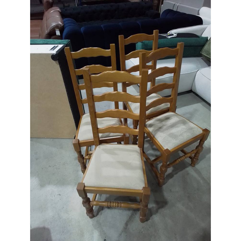 CHAISE BOIS TISSU LES 4 